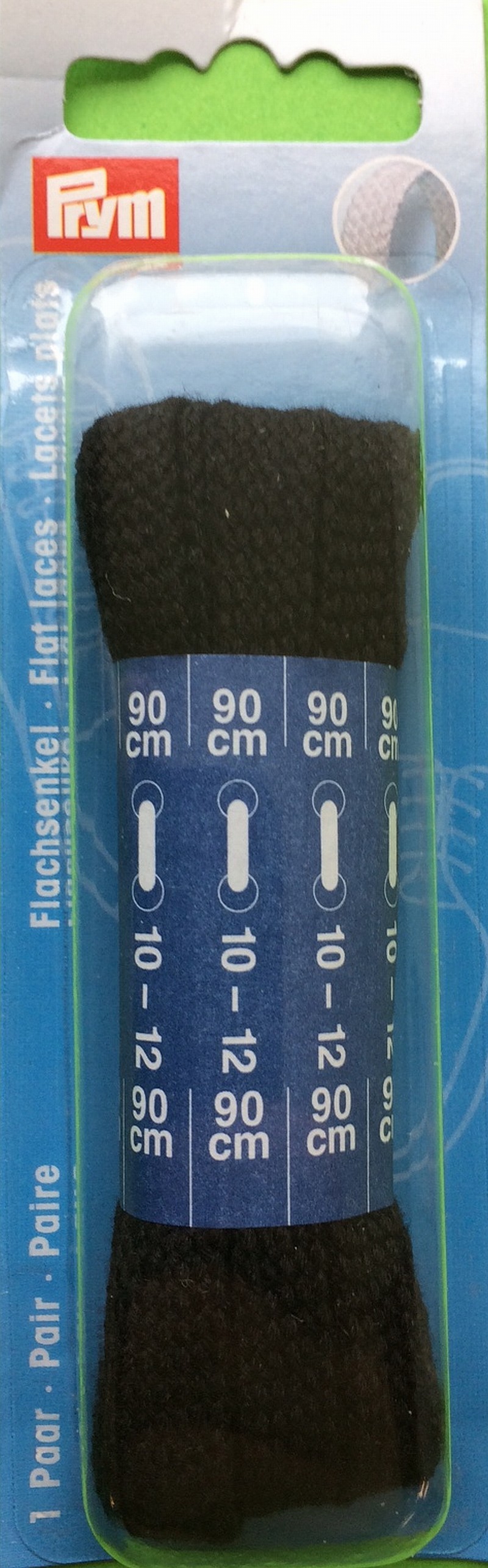 P/SB Schuhband flach 8mm/90cm schwarz Prym 974 720