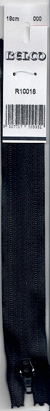 Reißverschluß 100/18 BELCO 0/KSt. Farbe 000 schwarz