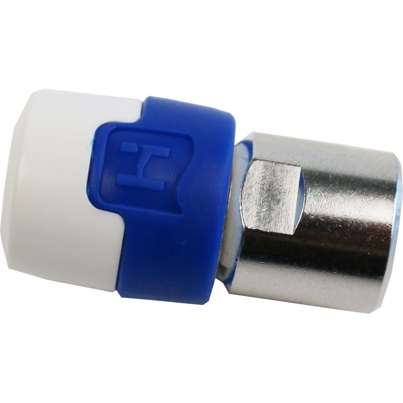 695020532 F-Stecker Male / Male Aluminium/Blau