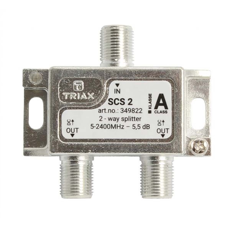 100349802 Sat-Verteiler F-Stecker 6.2 dB / 5-2400 MHz - 2 Ausgän