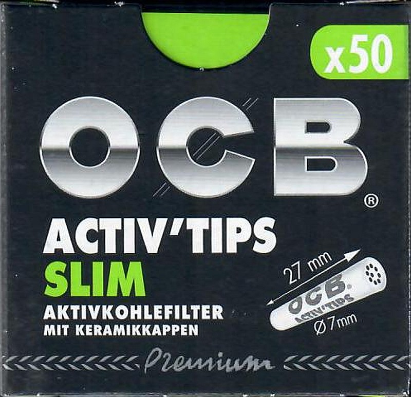 OCB Activ'Tips Slim 7mm 50Stk Aktivkohlefilter