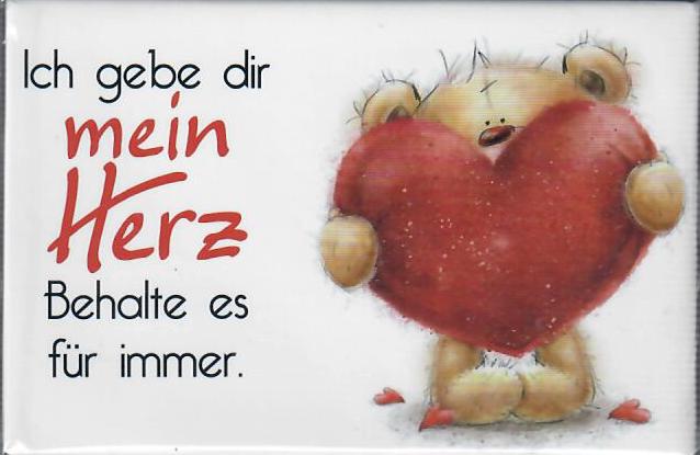 BärchenDesign mit liebevollem Spruch mein Herz, 8x5,3c