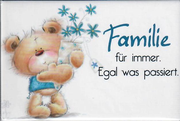 Magnet Bärchen-Design mit liebevollem Spruch "Familie", 8x5,3cm