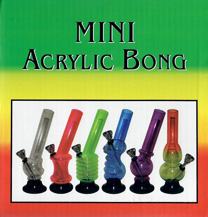 Bong Acryl ca 15cm "Leavers" (div. Farbe)