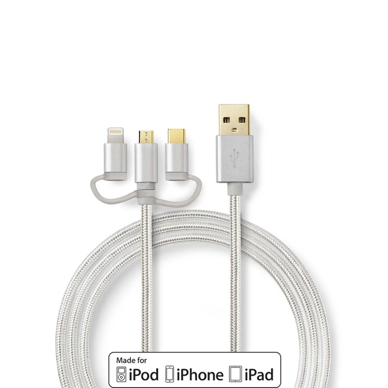 CCTB60620AL10 3 in 1-Kabel | USB 2.0 | USB-A Stecker | Apple Lig