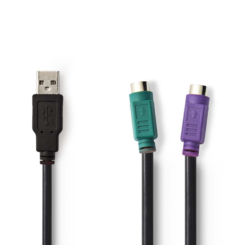 CCGP60830BK03 2 in 1-Kabel | USB 2.0 | USB-A Stecker | 2x PS/2 B