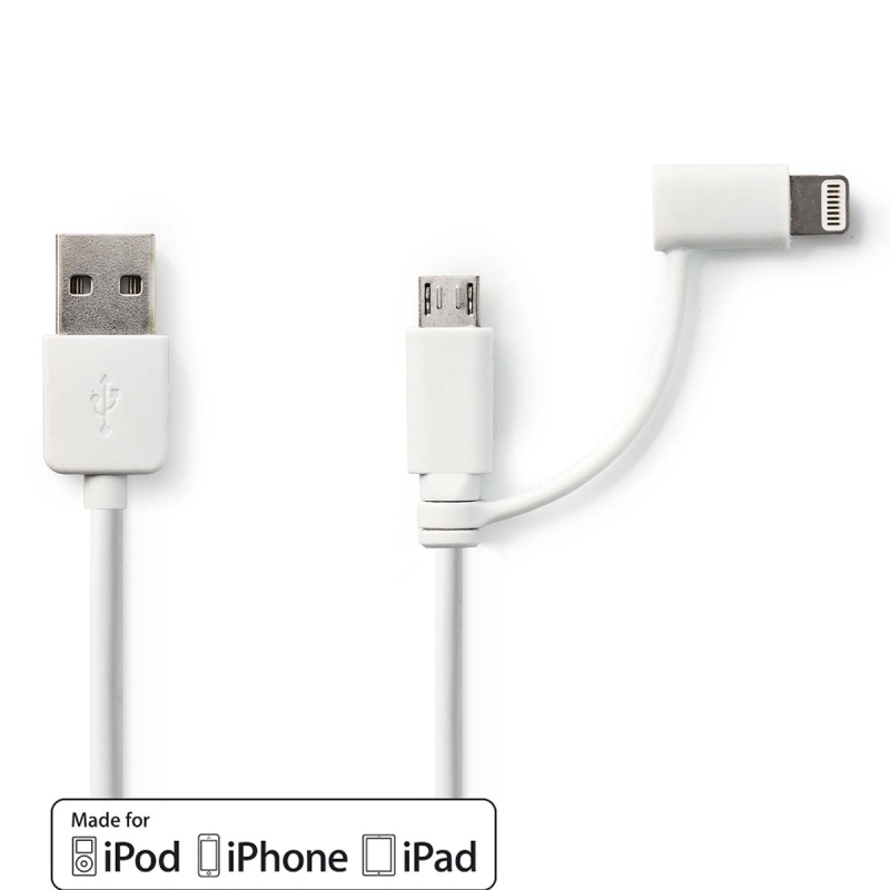 CCGP39400WT10 2 in 1-Kabel | USB 2.0 | USB-A Stecker | Apple Lig