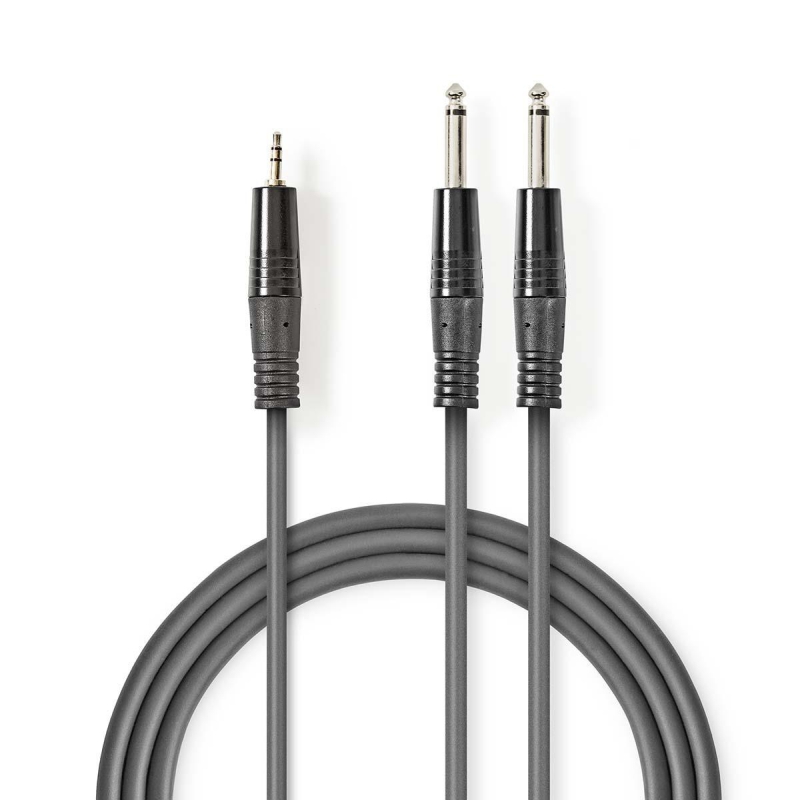 COTH23200GY50 Stereo-Audiokabel | 2x 6.35 mm Stecker | 3.5 mm St