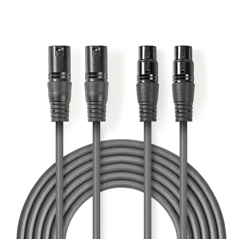 COTH15030GY15 Balanced Audio-Kabel | 2x XLR 3-Pin Stecker | 2x X