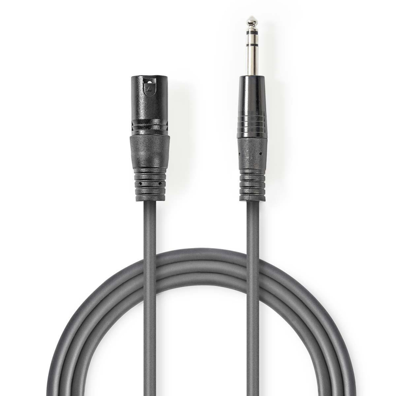 COTH15100GY30 Balanced Audio-Kabel | XLR 3-Pin Stecker | 6.35 mm
