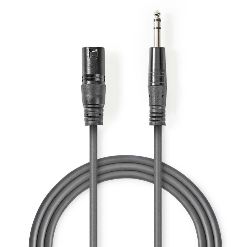 COTH15100GY50 Balanced Audio-Kabel | XLR 3-Pin Stecker | 6.35 mm