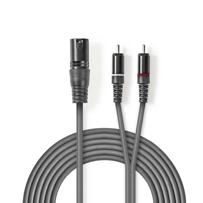COTH15200GY15 Balanced Audio-Kabel | XLR 3-Pin Stecker | 2x RCA