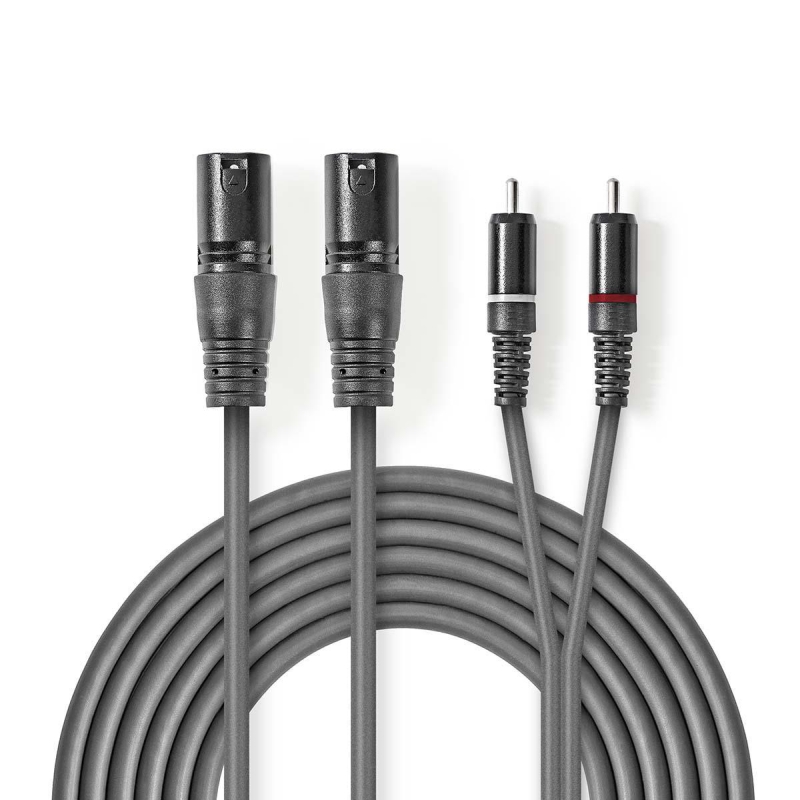 COTH15210GY15 Balanced Audio-Kabel | 2x XLR 3-Pin Stecker | 2x R