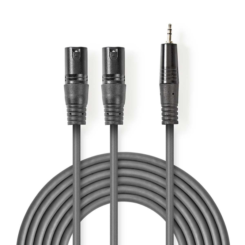 COTH15310GY15 Balanced Audio-Kabel | 2x XLR 3-Pin Stecker | 3.5