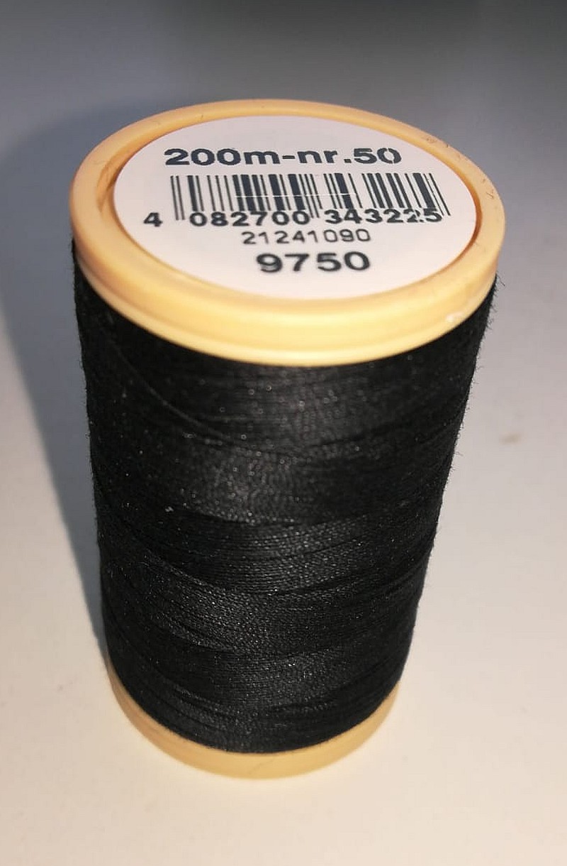 Nähfaden COATS Cotton merc. 50/200m Farbe 9750 schwarz