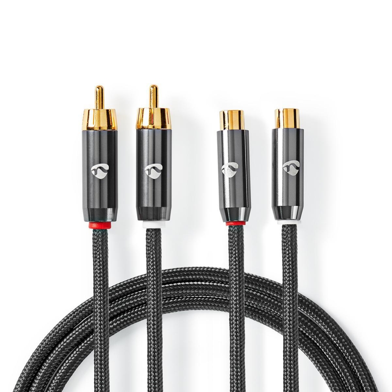 CATB24205GY50 Stereo-Audiokabel | 2x RCA Stecker | 2x Cinch Buch