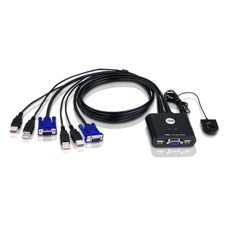 CS22U-AT 2-Port-USB-VGA-Kabel-KVM-Switch mit Remote-Port-Wähler