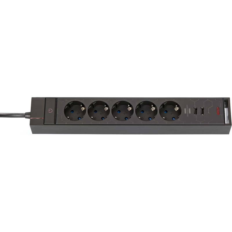 1153560100 Gaming Steckdose GSL 05 5-fach mit 2 USB Ladefunktion