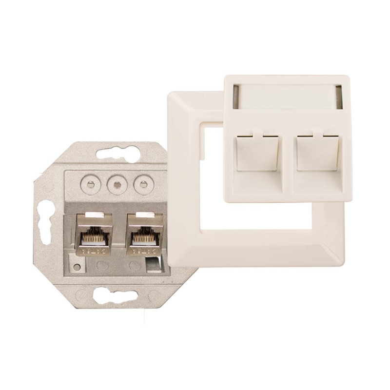 695020606 IDC 1000M2 2-port Data wall box CAT6A - white