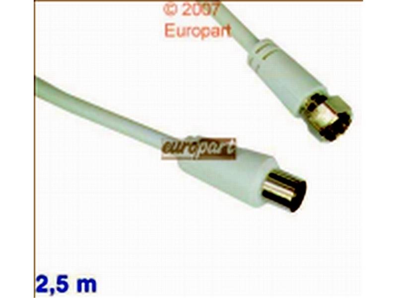 Anschlusskabel Empf. F+IEC 2,5m