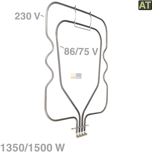 Heizung 1350/1500W wie Siemens 00212622 Bosch Unterhitze